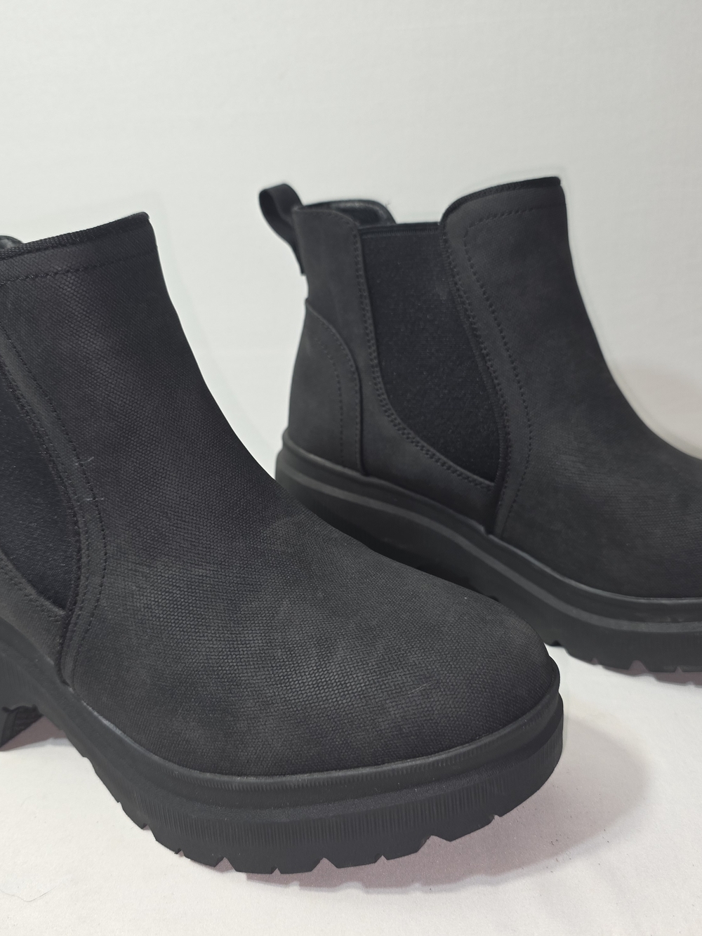 BOBS from Skechers Black Platform Chelsea Booties